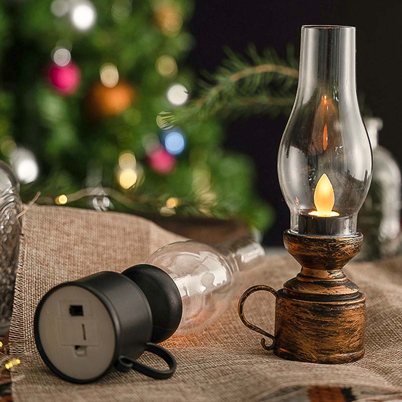 Vintage Oil Lamp with LED Lighting – Electronic