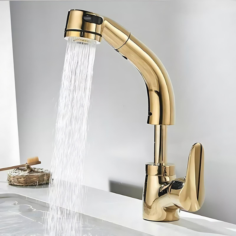 Eleganter Wasserhahn mit flexiblem Auslauf für Ihr Bad