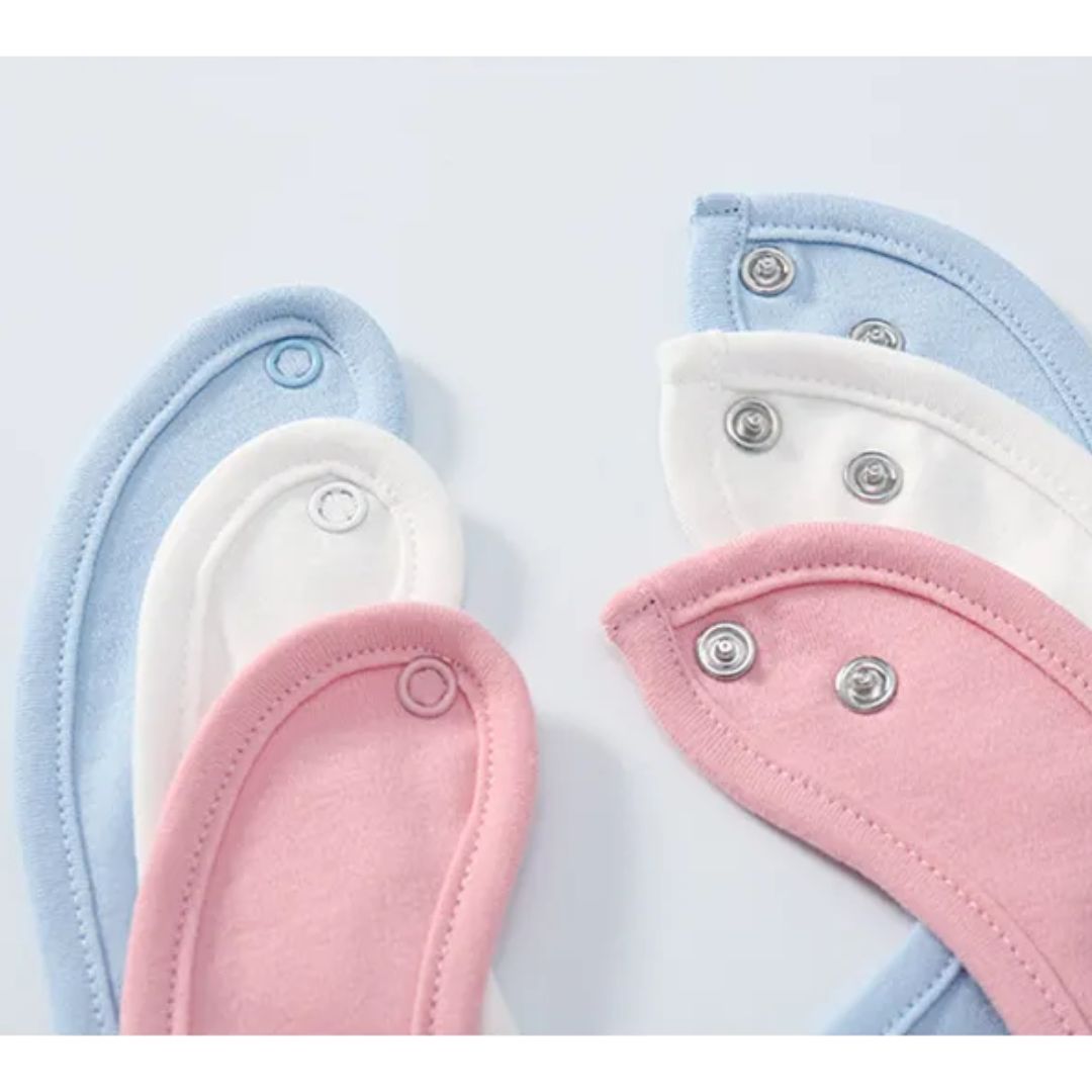 Absorbent Baby Bibs Made of Soft Cotton – Skin-Friendly with Snap Fastener
