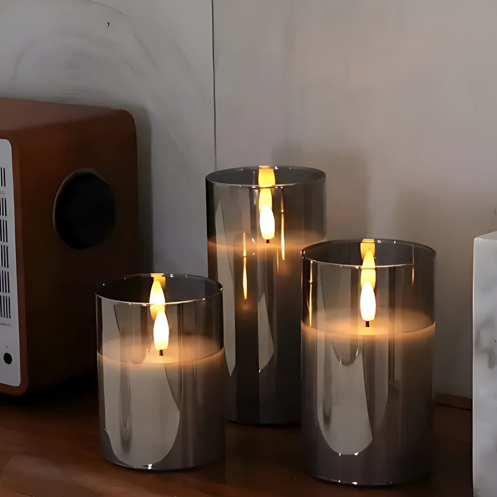 Flameless 3D LED Candles in a Set | LuminaGlow