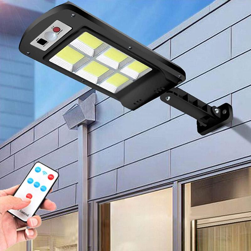 200W Solar LED Outdoor Light with Remote Control, Motion, and Dusk Sensor