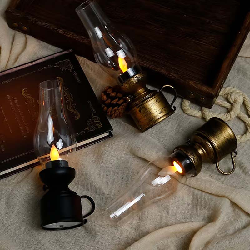 Vintage Oil Lamp with LED Lighting – Electronic