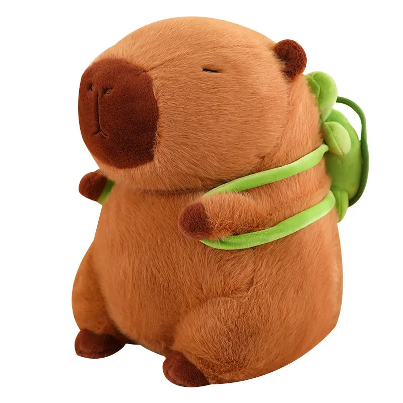 Cozy Capybara with Helpful Turtle Backpack
