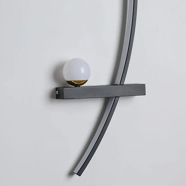 Modern LED wall light with curved design and light modes
