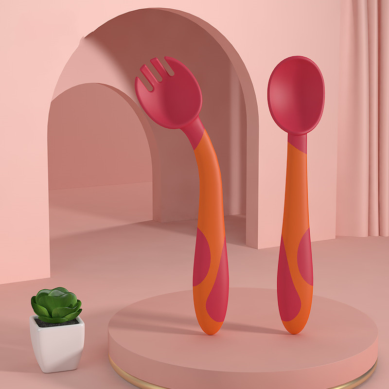Ergonomic Baby Cutlery Set with Non-Slip Spoon and Fork for Children