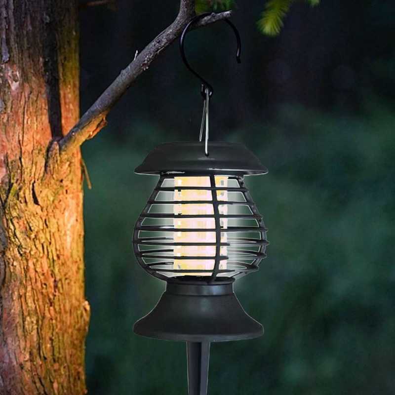 Solarbetriebene Insektenlampe mit Erdspieß – UV-Falle für den Außenbereich