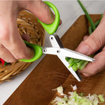 Multifunctional 5-Blade Stainless Steel Kitchen Scissors
