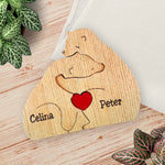 Personalizable Wooden Puzzle with Bear Motifs for the Family