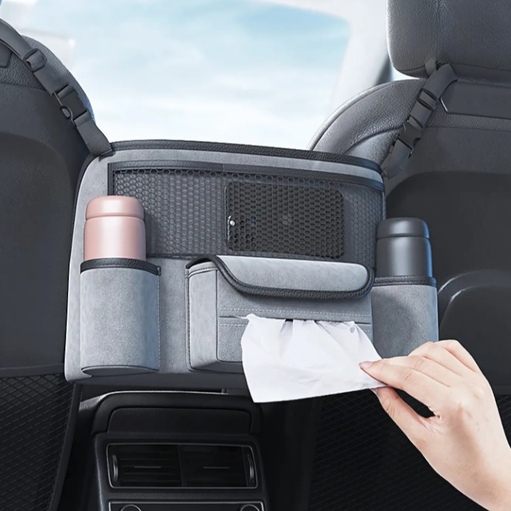 Practical car organizer for tidiness between the seats