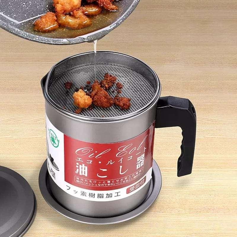 1,4L Edelstahl Ölfiltertopf für die Küche - Küchenhelfer Pro