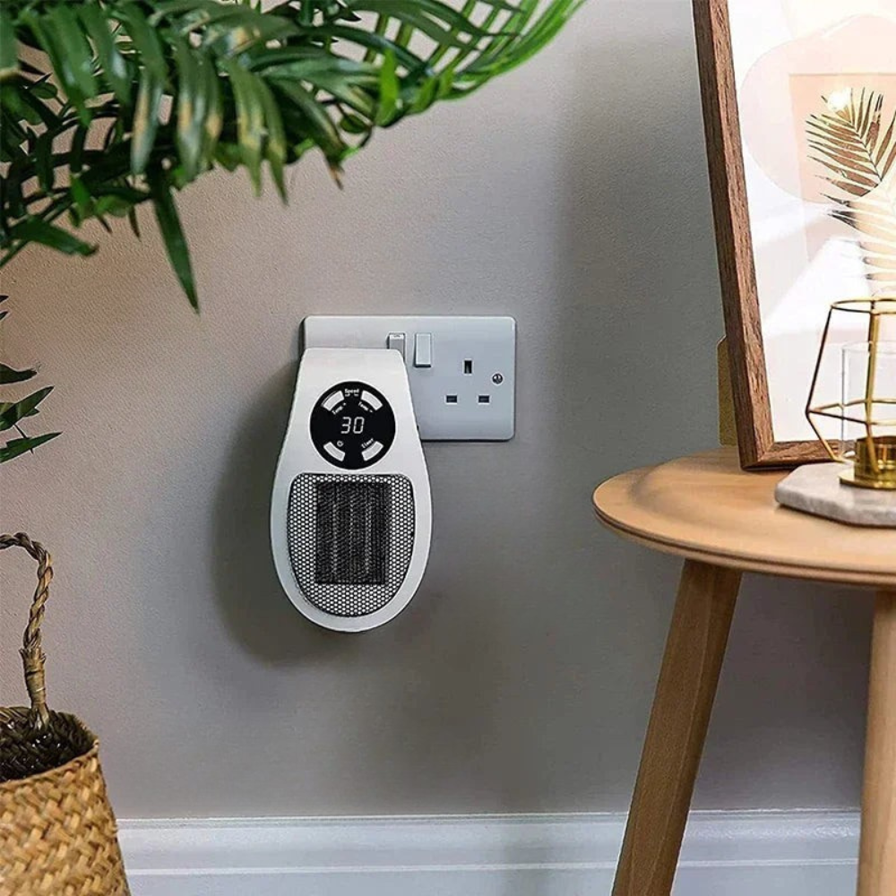 Kompakter 350W Wandheizer mit Fernbedienung und LED-Anzeige