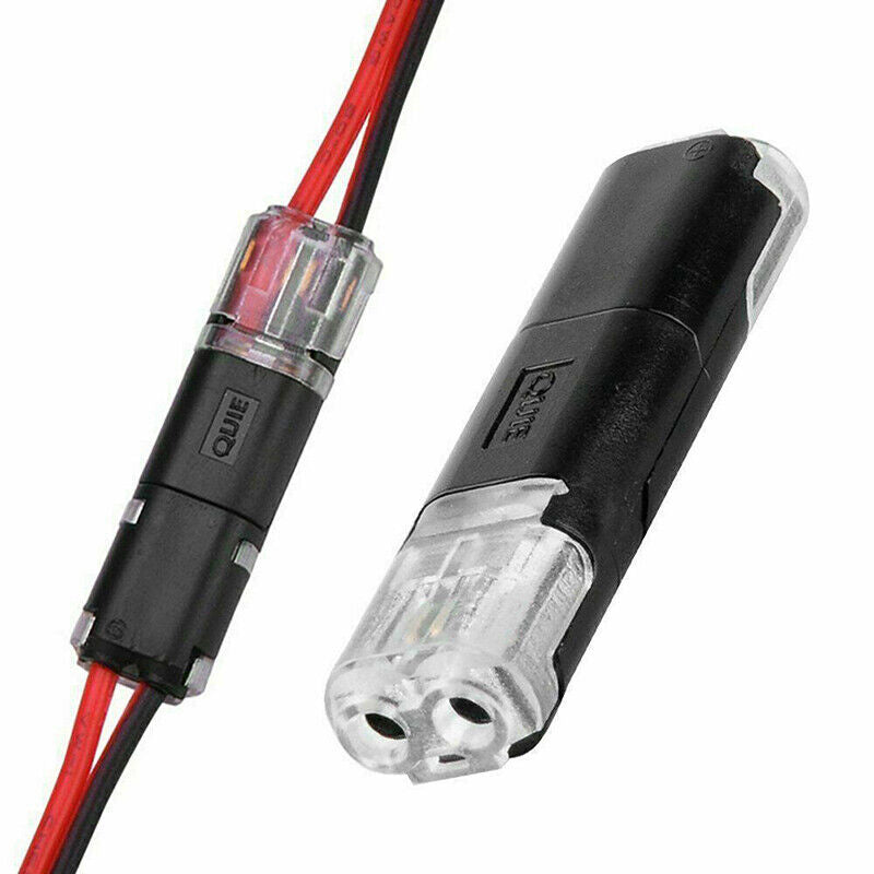 Two-wire connector with locking mechanism