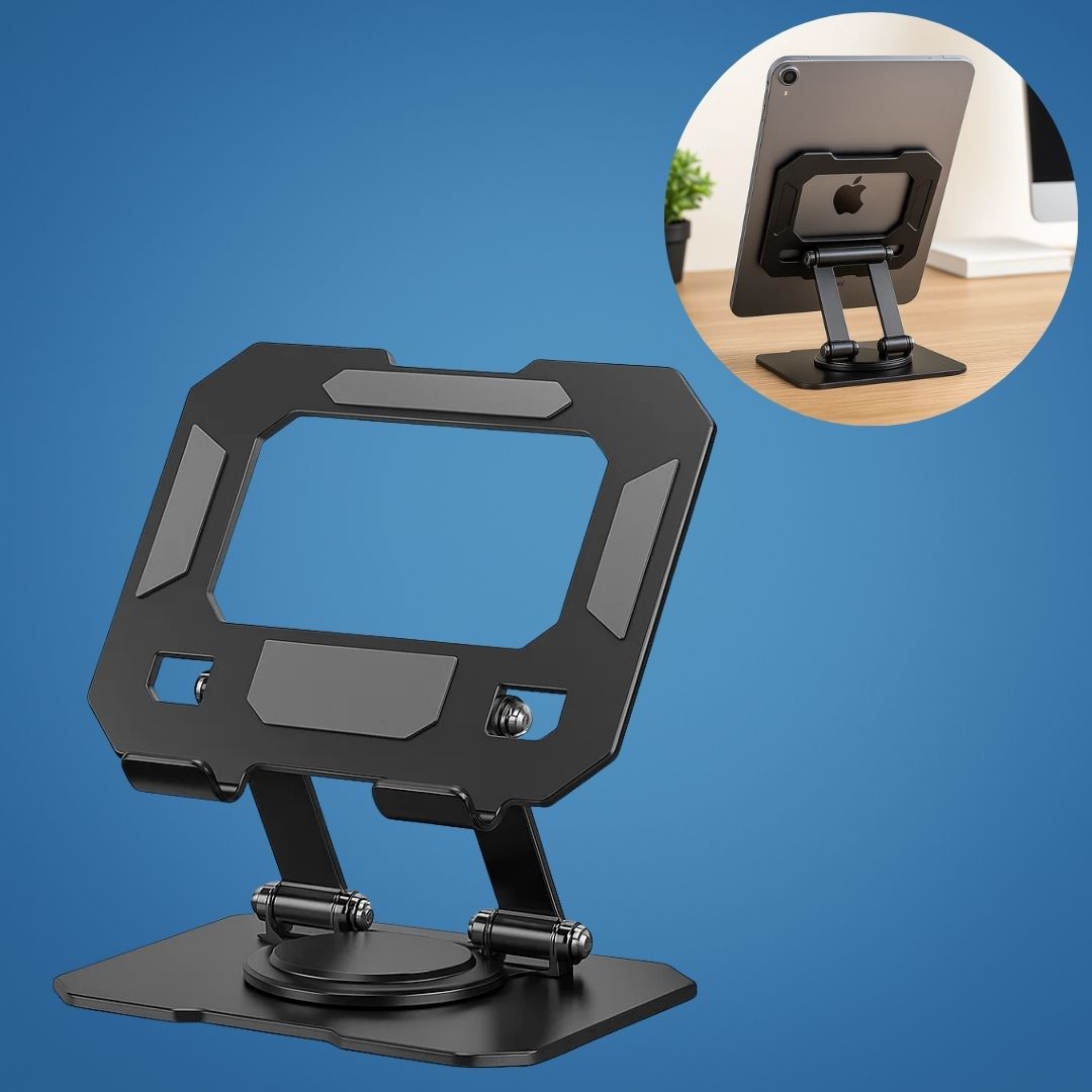 Adjustable Tablet Stand – Ergonomic Comfort – Foldable, Non-Slip Design – Perfect for Work, Study, Travel, and Video Calls