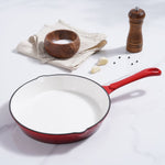 High-Quality Cast Iron Roasting Pan, 40x25x5.5 cm, Ruby Red