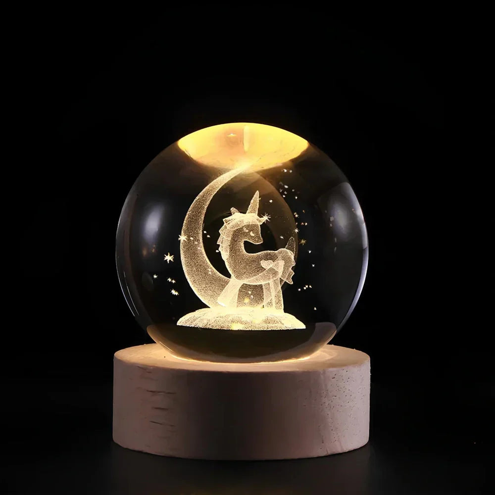 3D-Engraved Crystal Sphere - AstralGlow