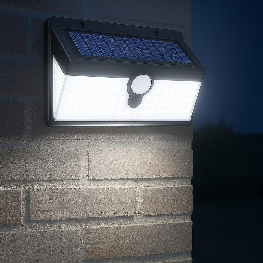 Solar-Powered Wall Lamp with Motion Sensor – Weatherproof Garden Lighting