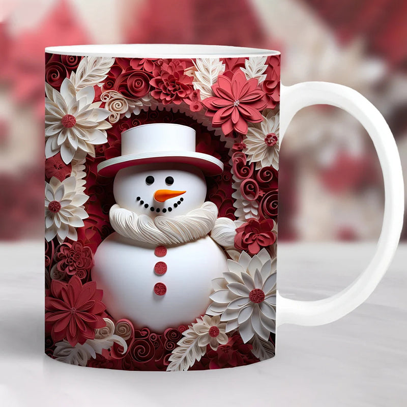 Festliche 3D Schneemann-Tasse - Ideales Geschenk für die Feiertage