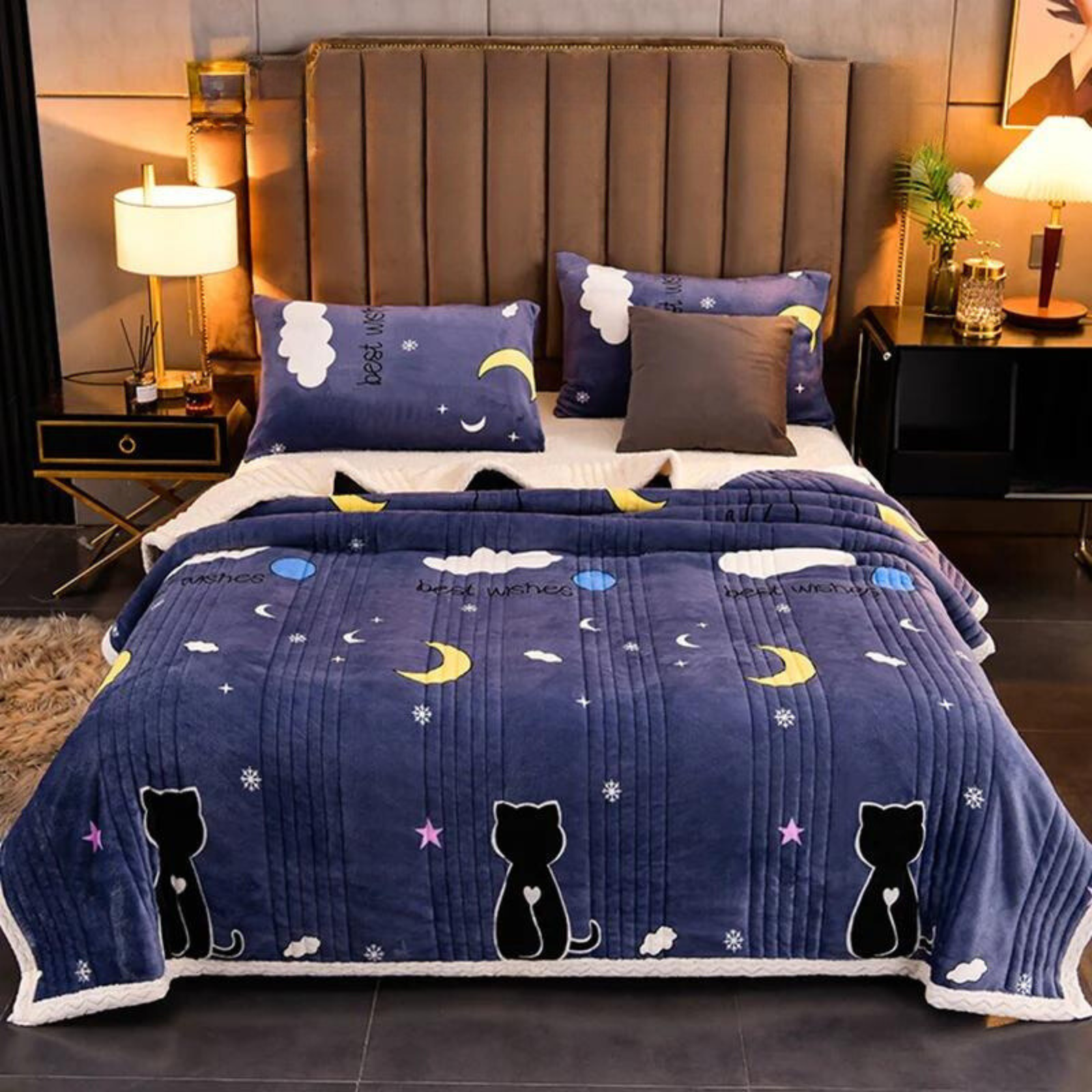 Zweiseitige Kuscheldecke aus Coral-Fleece mit Dickem Kunstfell – Ultra-Weich & Vielseitig für Zuhause, Büro & Entspannung