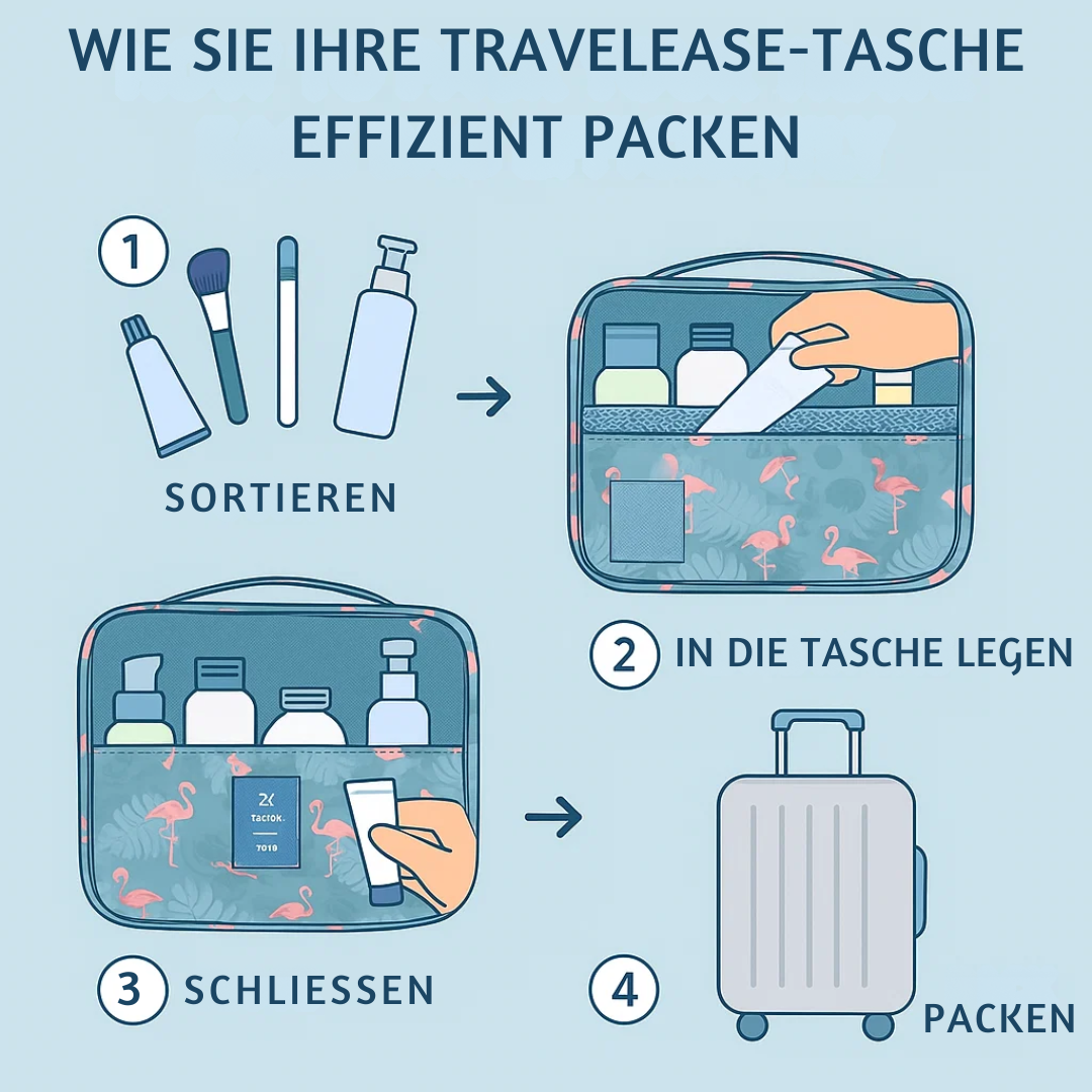 Wasserabweisende Kosmetiktasche mit Haken und Fächern für Reisen