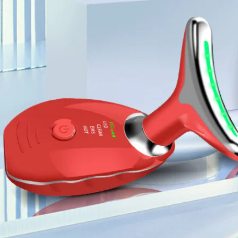 Anti-Wrinkle Facial Massager with LED Light Therapy for Face and Neck