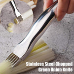 Practical stainless steel knife for shredding spring onions