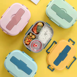 Stainless Steel Lunch Box with 3 or 4 Compartments for Fresh Meals