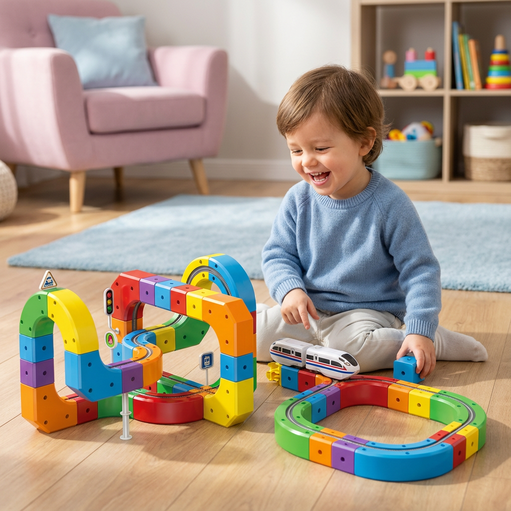 Toy Railway with Magical Cubes for Children