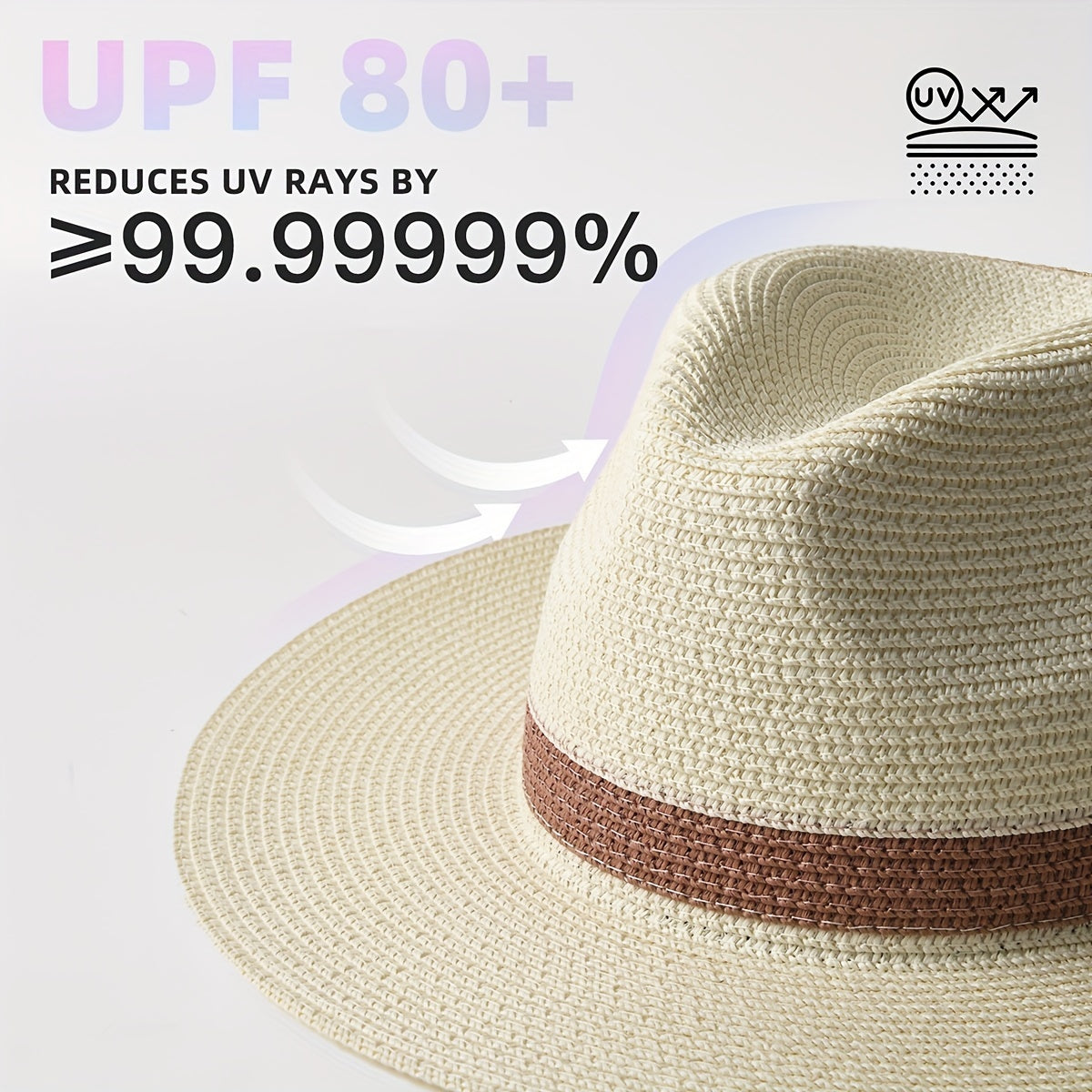 Stylish summer hat with a wide brim made of paper fiber