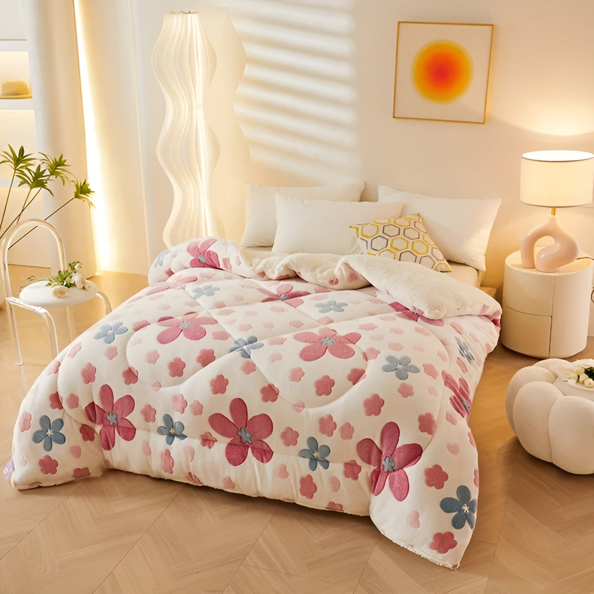 Schlafkomfort Decke Blütenzauber | Weich & Pflegeleicht | Elegantes Design