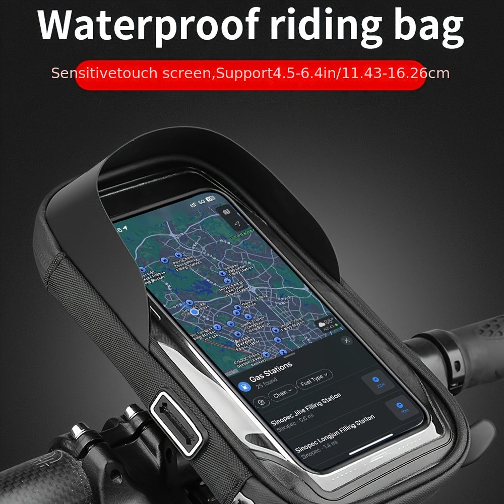 Waterproof Smartphone Holder for Bicycle and Motorcycle – 360° Rotatable, Suitable for 4.5–6.4 Inch