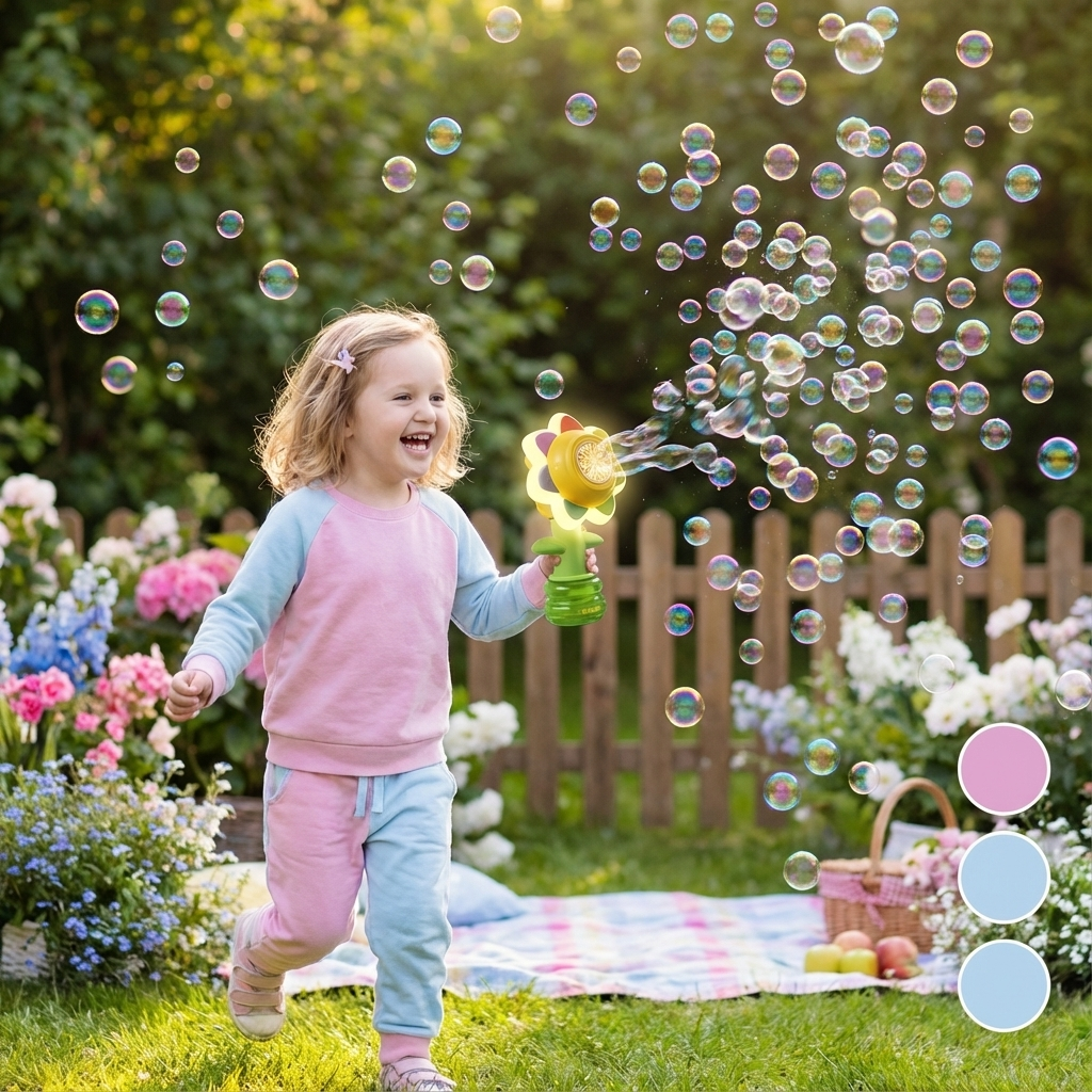 Flower-shaped bubbles that dance