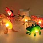 DinoLichter | LED-Dinosaurier-Lichterkette für Kinder | Warmweiß | 1,5 m / 3 m Batteriebetrieben
