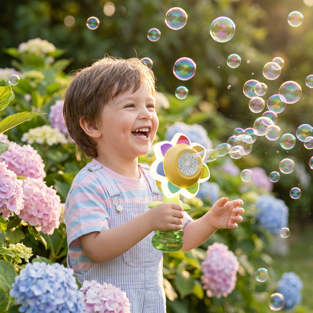 Flower-shaped bubbles that dance