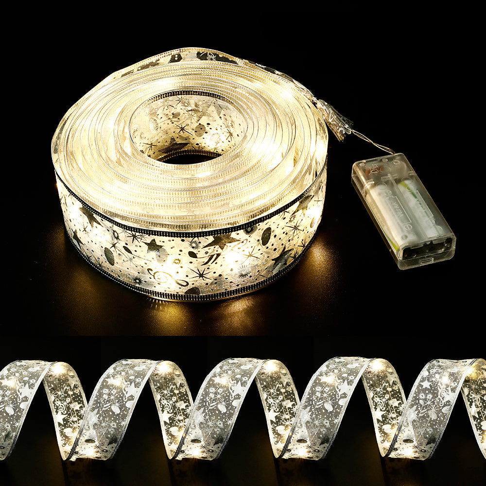Decorative light strip with colorful LED lights – 5 cm wide fabric ribbon