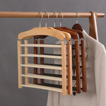Stylish Wooden Hangers with Multiple Bar for Organization