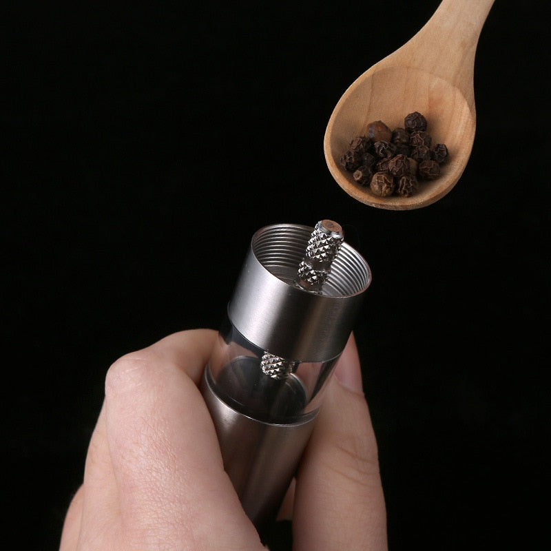 Manuelle Salz- und Pfeffermühle aus Edelstahl – 1 Stück