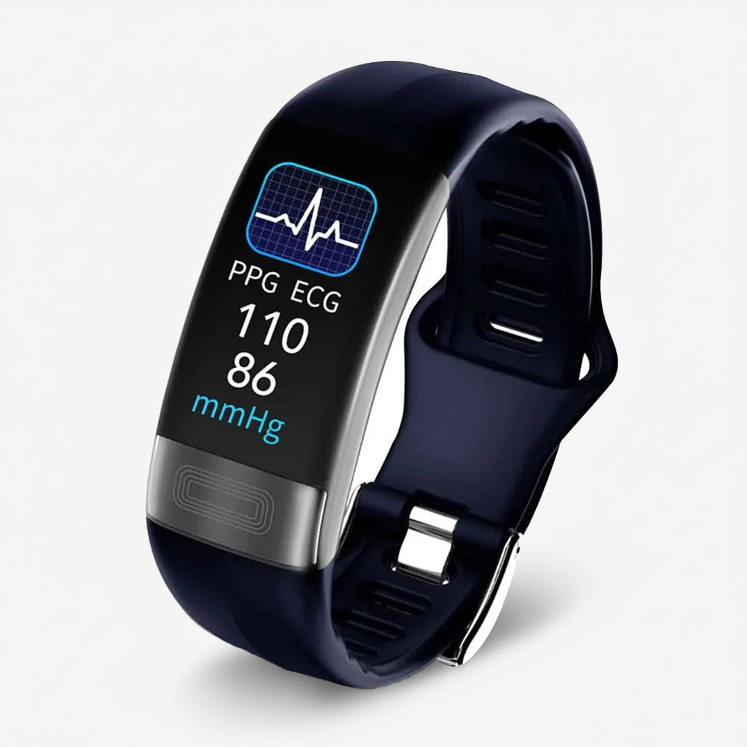 Smart fitness watch with ECG monitoring and activity tracking