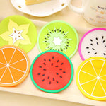 6-Piece Colorful Silicone Coasters for Teacups – Fruit Design