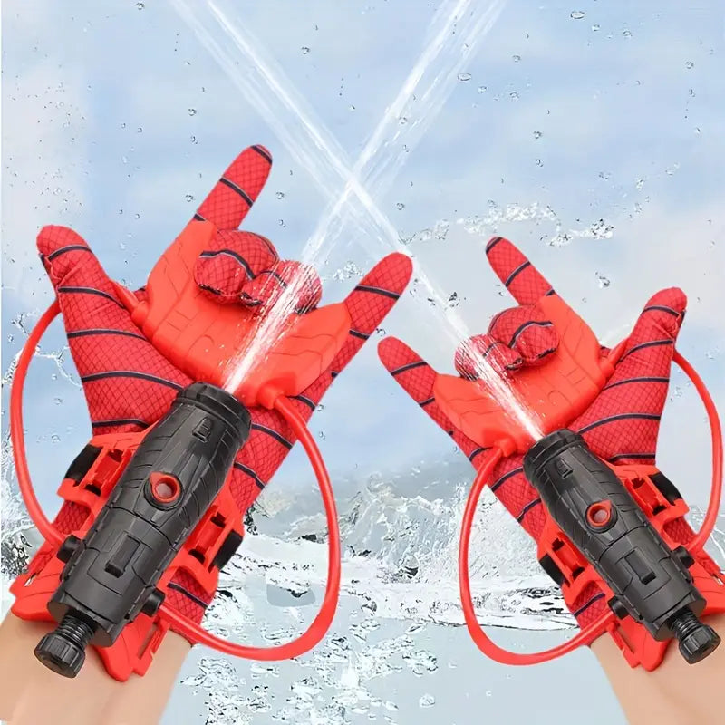 2-Piece Spider Web Design Water Blaster Gloves – Toy for Children aged 3-6 years