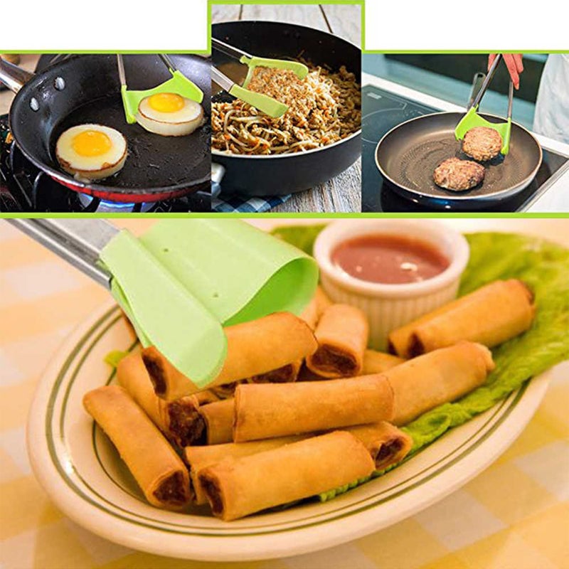 2-in-1 Kitchen Tool: Spatula and Tongs in One