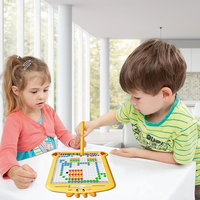 2-in-1 Magnetische Holzpunktetafel - Das Ideale Reisespielzeug