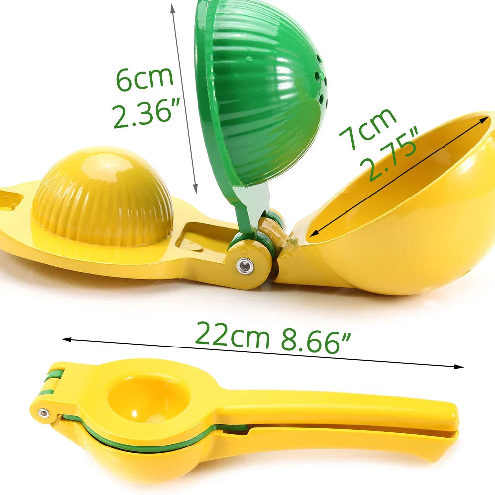 2-in-1 Aluminium Zitruspresse für Zitrone und Limette – Handpressgerät