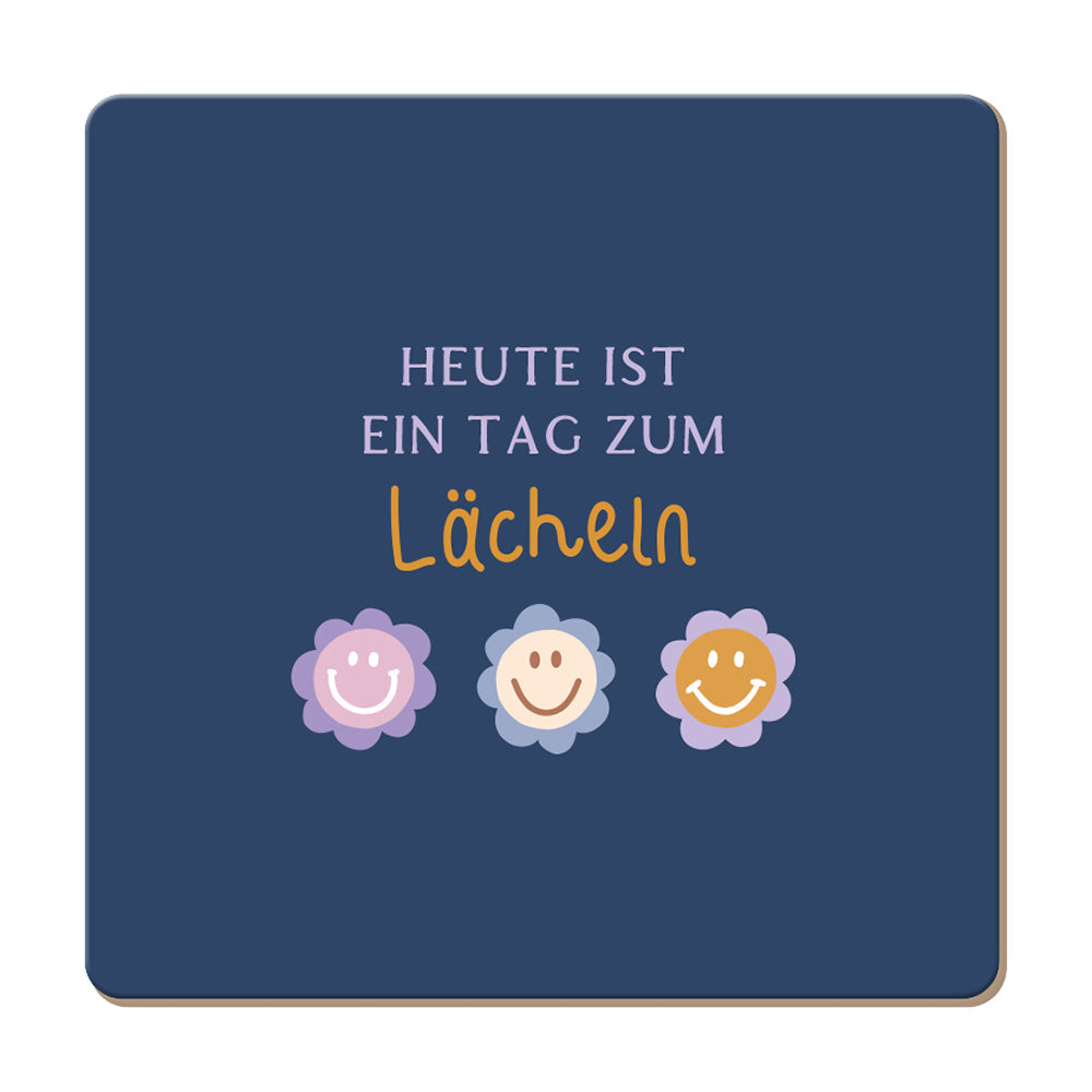 Korkuntersetzer mit lächelndem Spruch – Ein Lächeln für jeden Tag