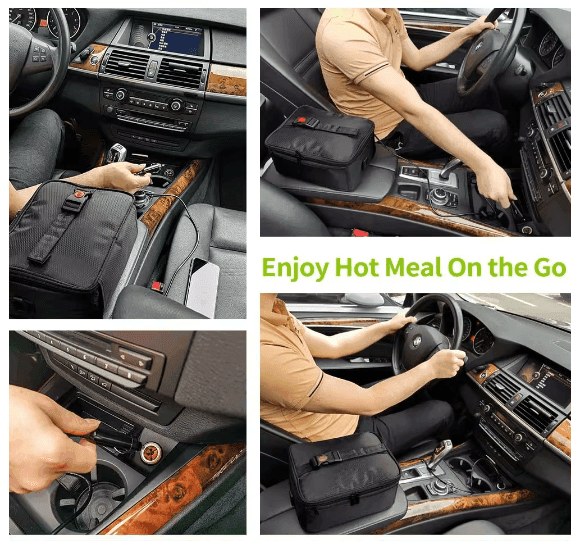 Electric Portable Food Warmer Lunch Box with 3-in-1 Plug