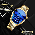 Elegant Men's Quartz Wristwatch with Diamond Surface
