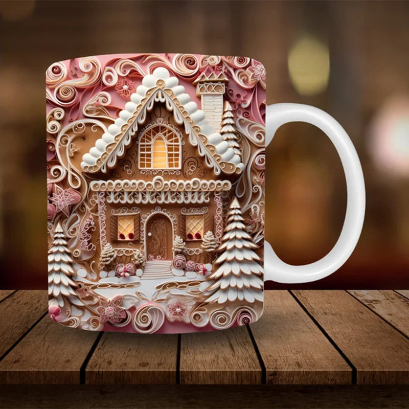 3D Schneemann Keramiktasse - Lustiges Weihnachtsgeschenk
