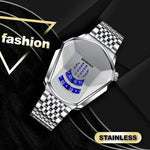 Elegant Men's Quartz Wristwatch with Diamond Surface