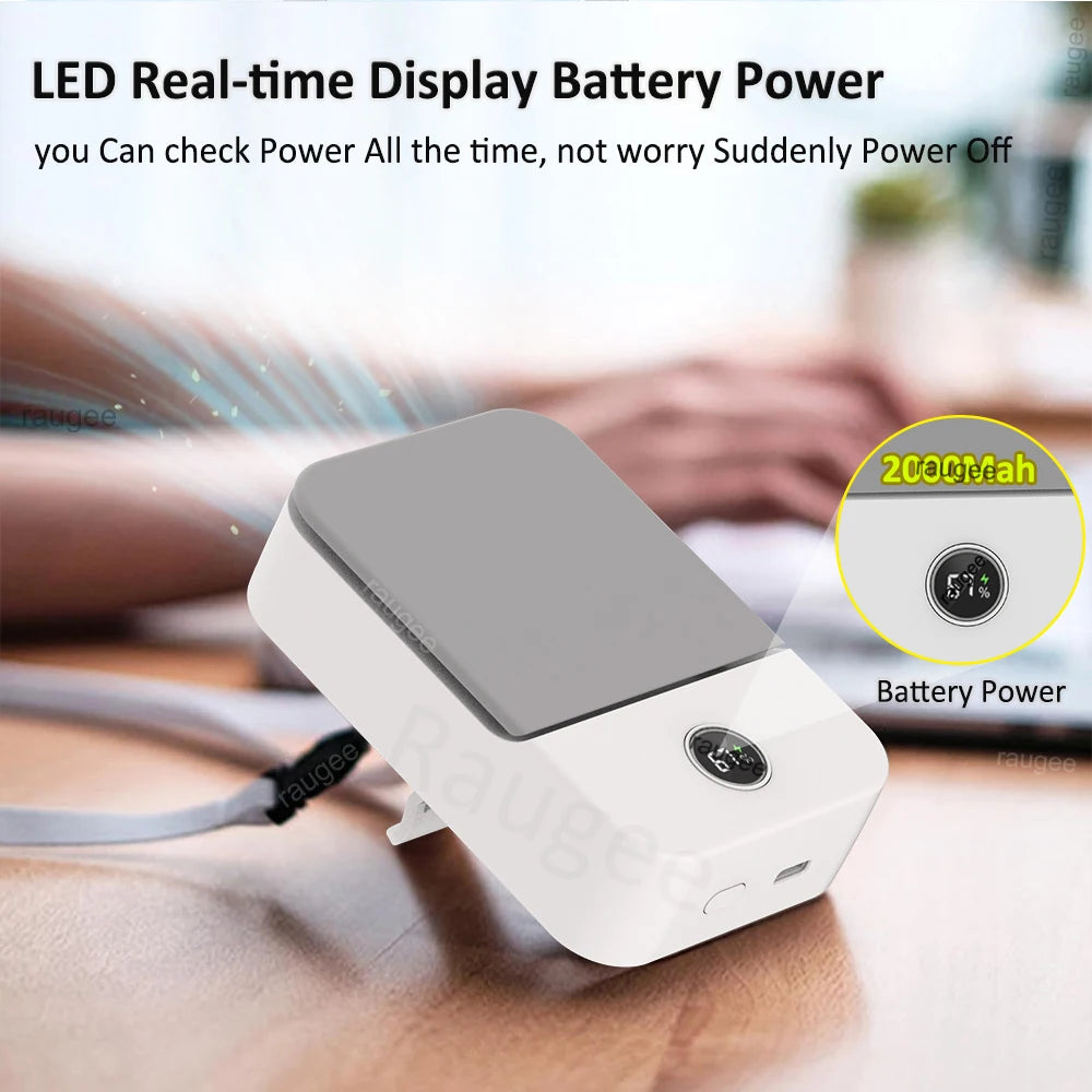 FlexiCool Mini Ventilator | Tragbares 3-in-1 Design | 2000 mAh Akku | USB-C Schnellladung