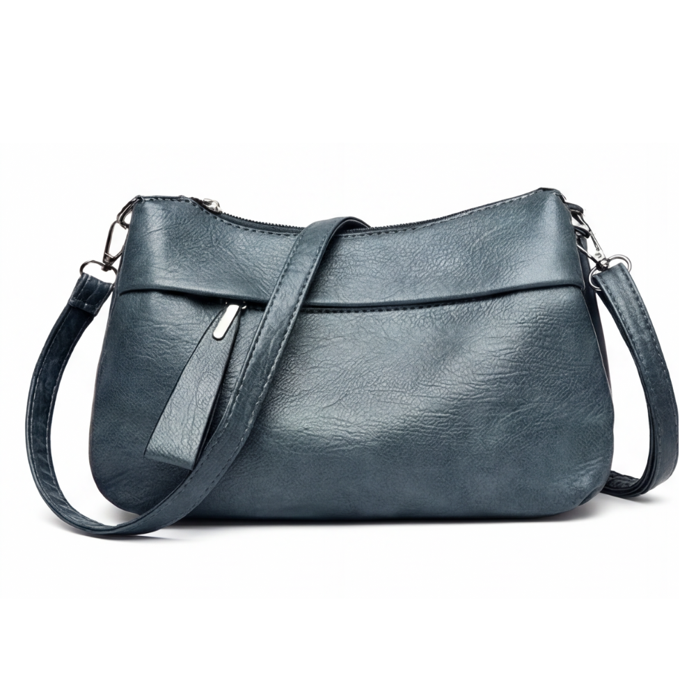 Comfortable faux leather shoulder bag – 3 compartments