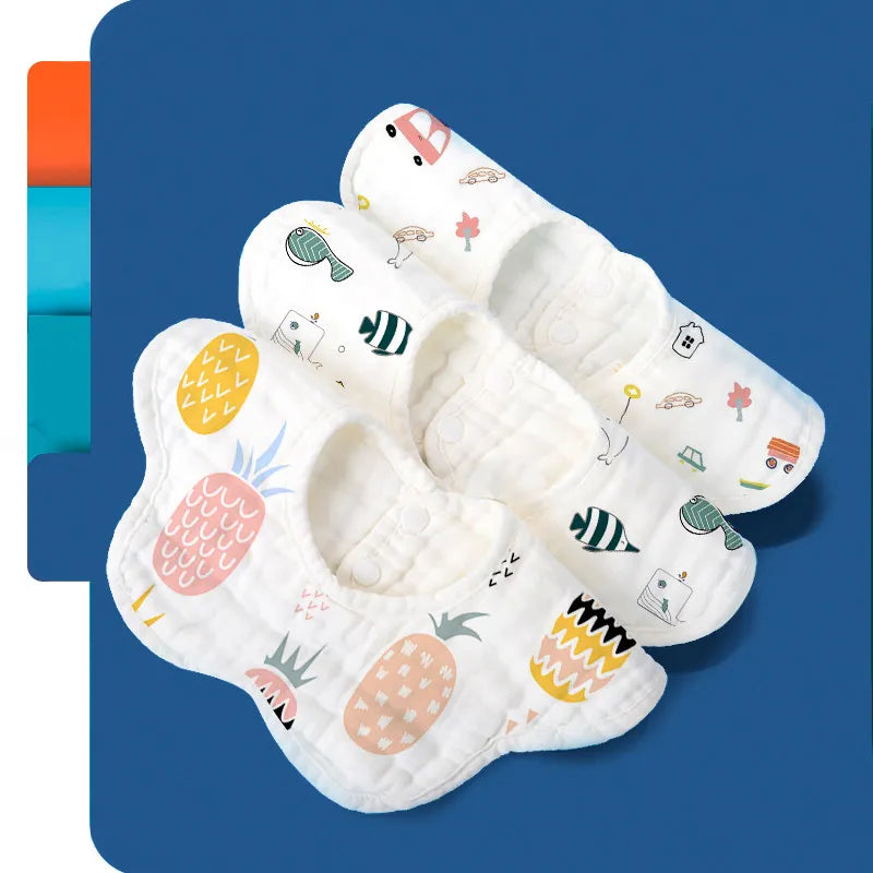 Muslin Baby Bibs - Gentle Burp Cloths with Cute Designs